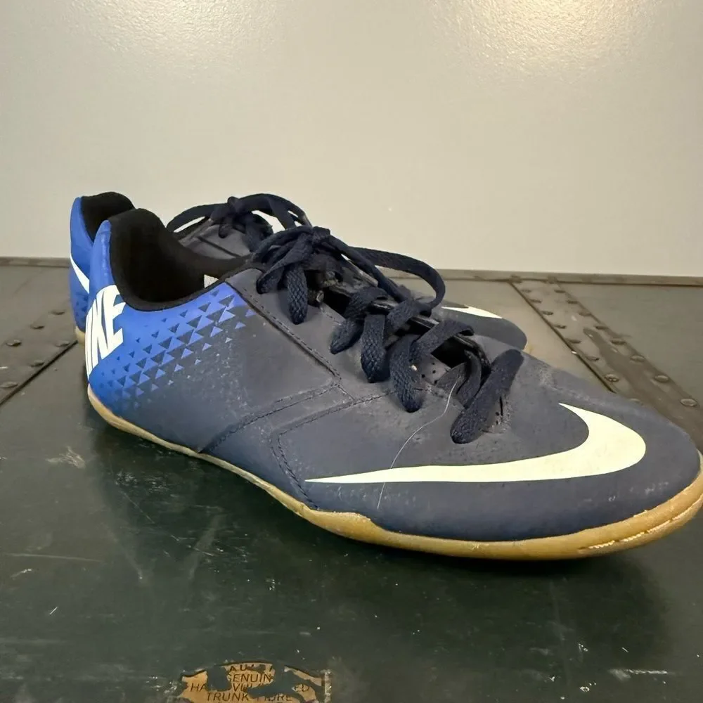 NIKE 'Bombax IC' Blue/White Indoor Soccer Shoes Kids Size 4
